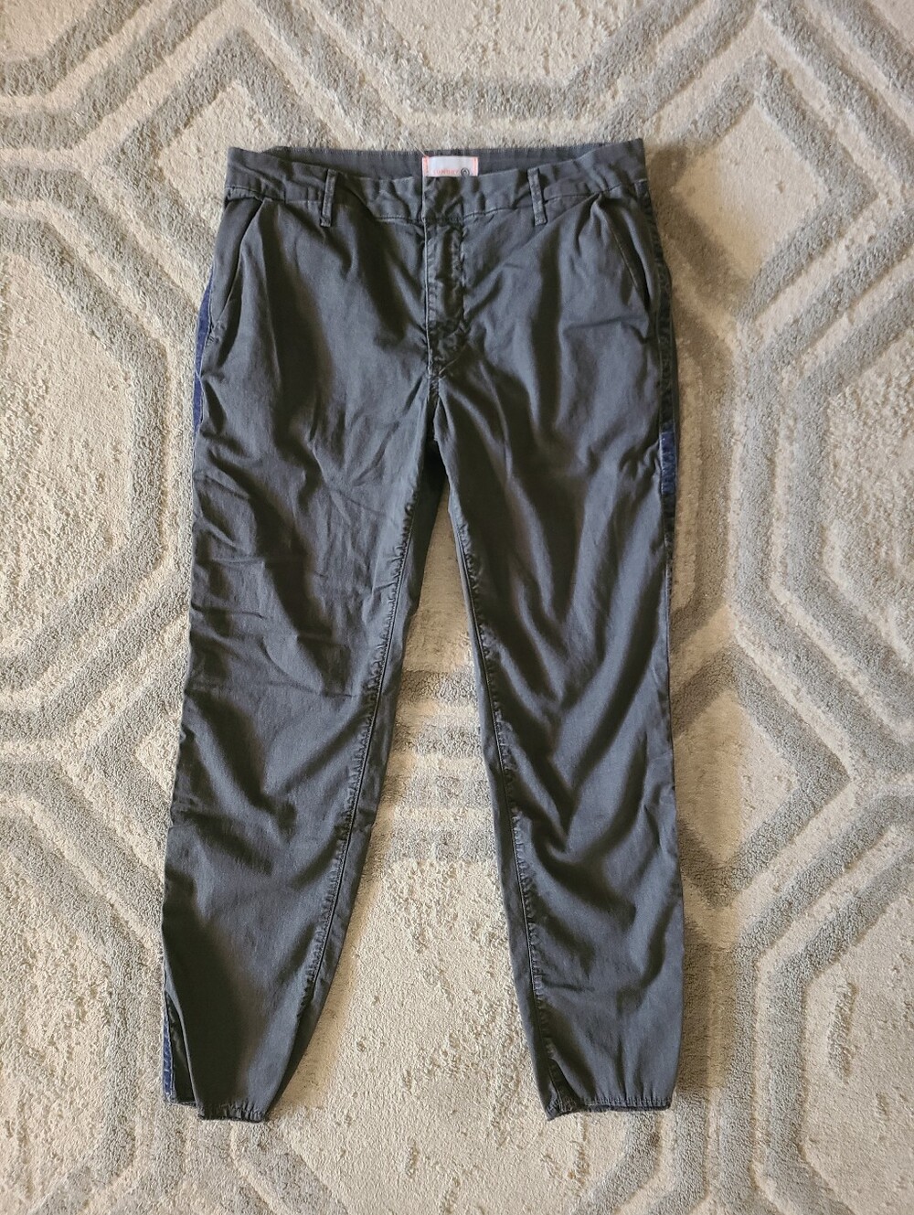SUNDRY Women's Gray Stretch Chino Pants Flat Front Slim Tapered Twill Size  28